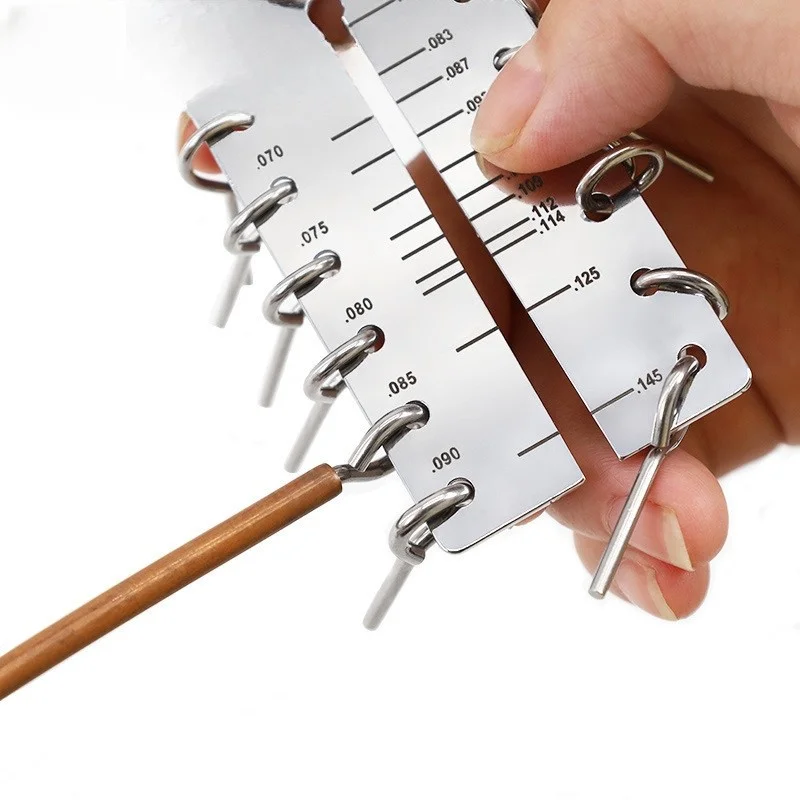 Stainless Steel Capillary Tube Gauge Dual Scale Inner Outer Diameter Measuring Tool For Copper Pipe Air Conditioner Repair HVAC