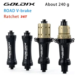 GOLDIX R240SL 36T Ratchet Road Bike V Brake Hub Front 20H/Rear 24H Road Gravel Bike Hub for SHIMANO HG/SRAM XDR