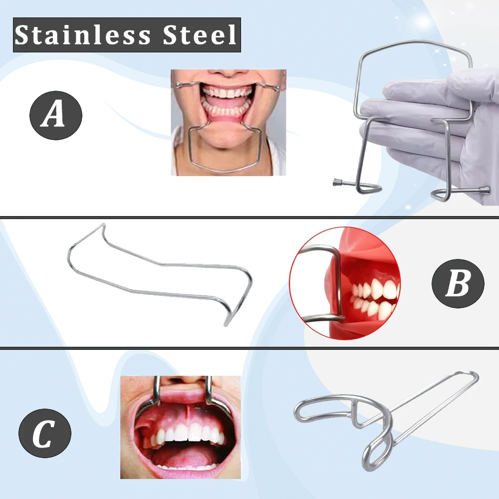 

Reusable Stainless Steel Lip and Cheek Retractor Autoclavable Mouth Retractor for Oral Surgery Dental Use