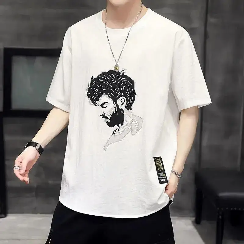 2025 Summer New Arrival Loose Men's Short-sleeved T-shirt Fashion Men's Half-sleeved Casual T-shirt Men's Loose Luxury T-shirt image 3