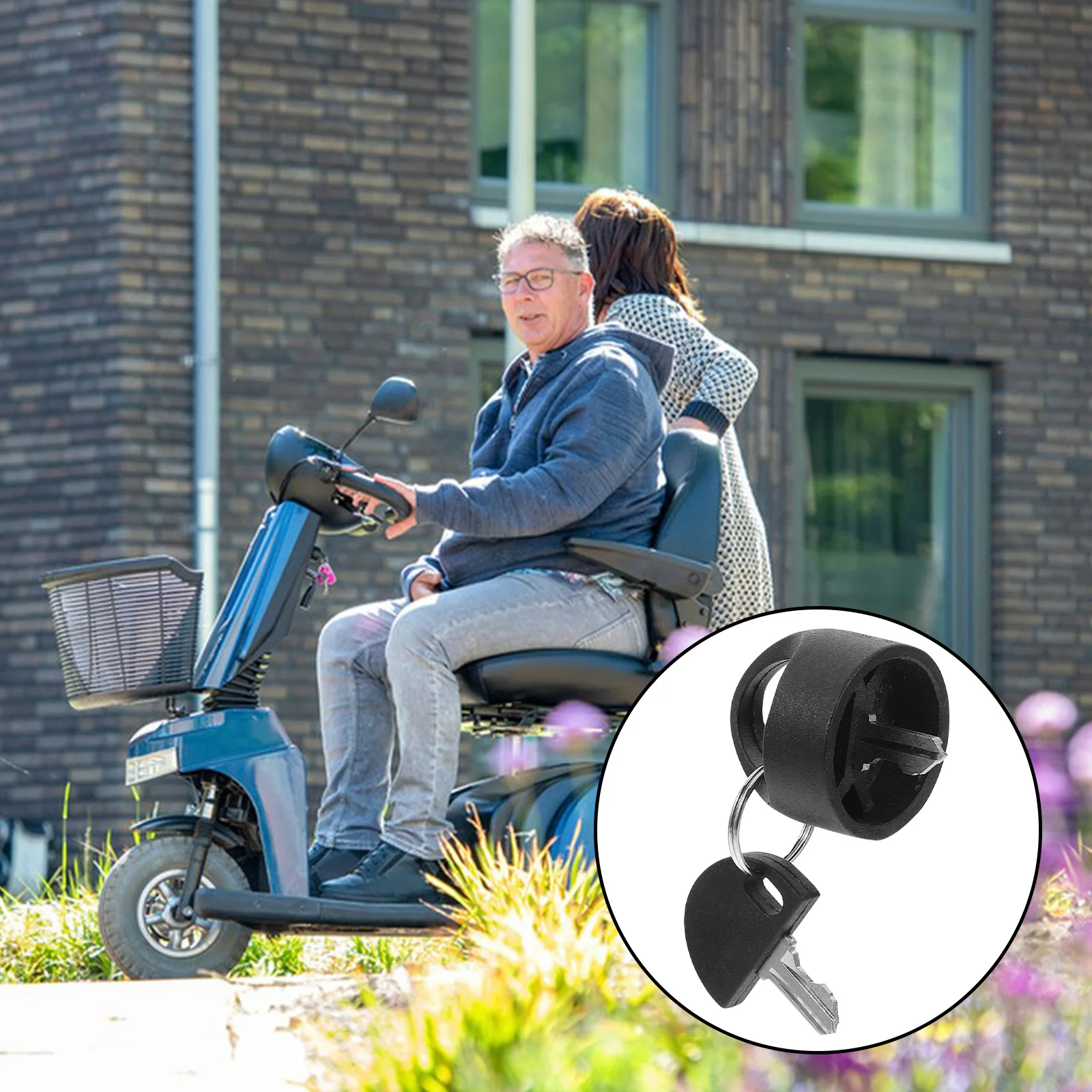 

Набор запасных ключей зажигания, совместимый с мобильным скутером Pride, аксессуары для электрических инвалидных колясок, черный прочный сплав ABS, легкий