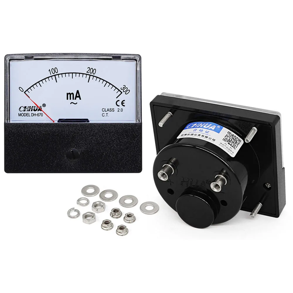 DH-670 AC Milliampere Analog Ammeter  5mA 10mA 20mA 30mA 50mA 100mA 150mA 200mA 300mA 500mA 1000mA Pointer Meter Current Meter