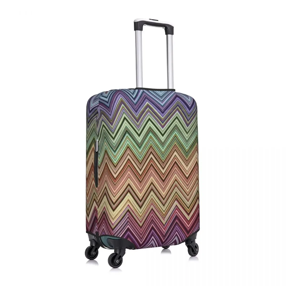 Custom Modern Home Zig Zag Art Travel Luggage Cover Washable Bohemian Geometric Suitcase Cover Protector Fit 18-32 Inch