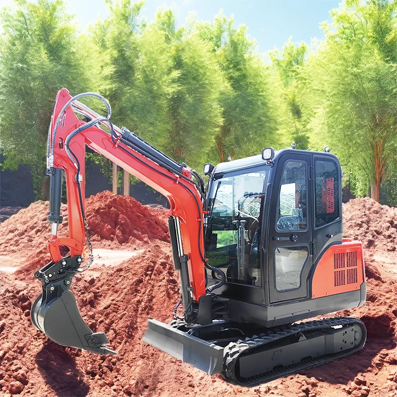 Customized Multipurpose 2.5 Ton Mini Digger Machine Hydraulic Crawler Garden Compact Household 2 Ton Mini Excavator