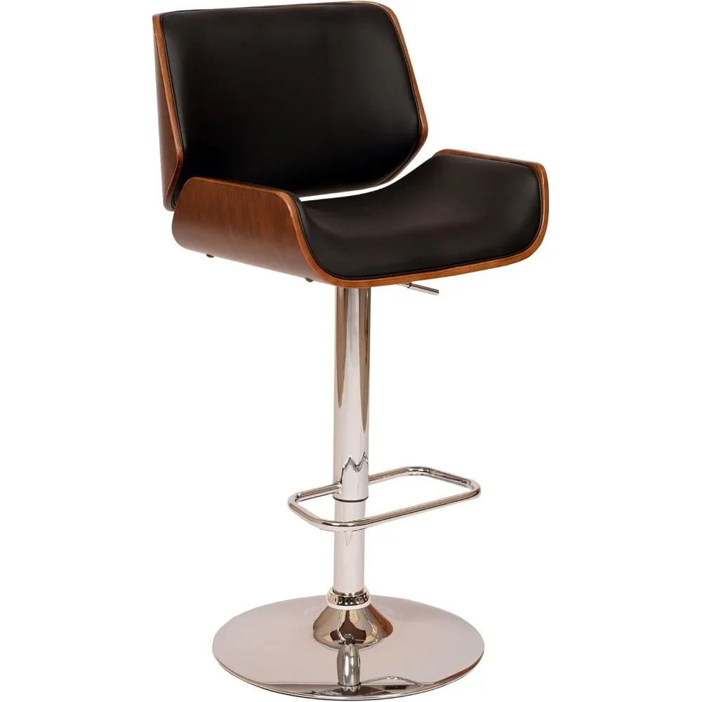 London Mid Century Modern Faux Leather Swivel Bar Stool for Kitchen Island Counter, 24-33" Adjustable Seat Height