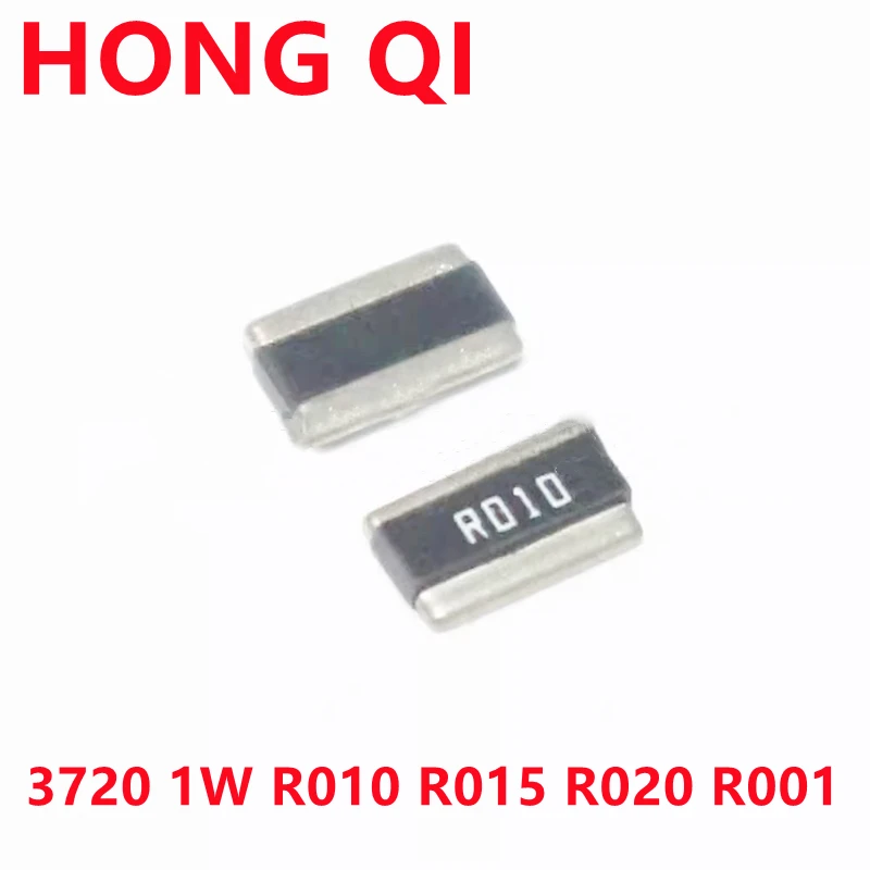 50PCS 3720 1W lateral side foot reverse pole 0.01R 0.015R 0.02R 0.001R current detection sampling alloy resistor RLN37FECR010