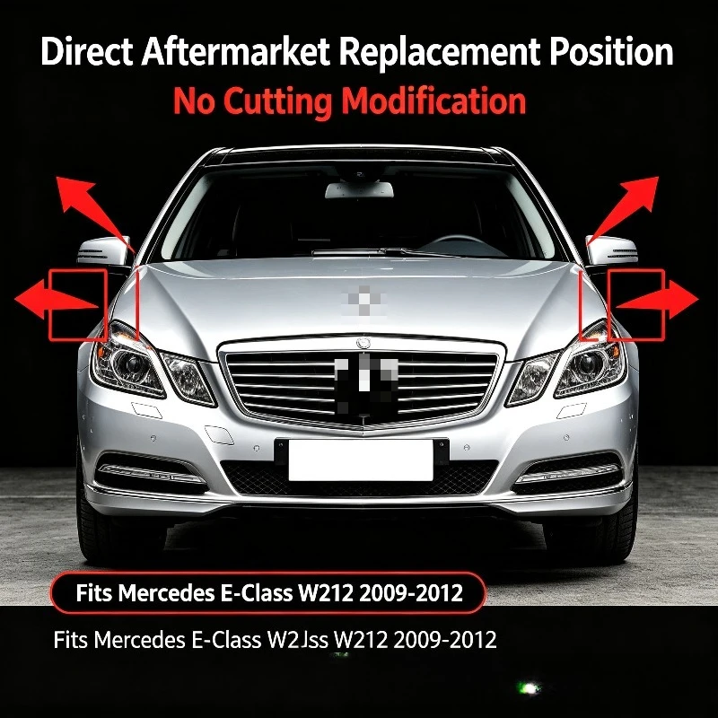 Moggic Headlight Lens Cover Compatible with Mercedes Benz E Class W212 2009 2010 2011 2012 E200 E260 E300 Sedan Left Right