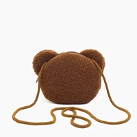 Cartoon Plush Crossbody Bag Cute Animal Bear Coin Wallet Boys and Girls Mini Shoulder Bag 6