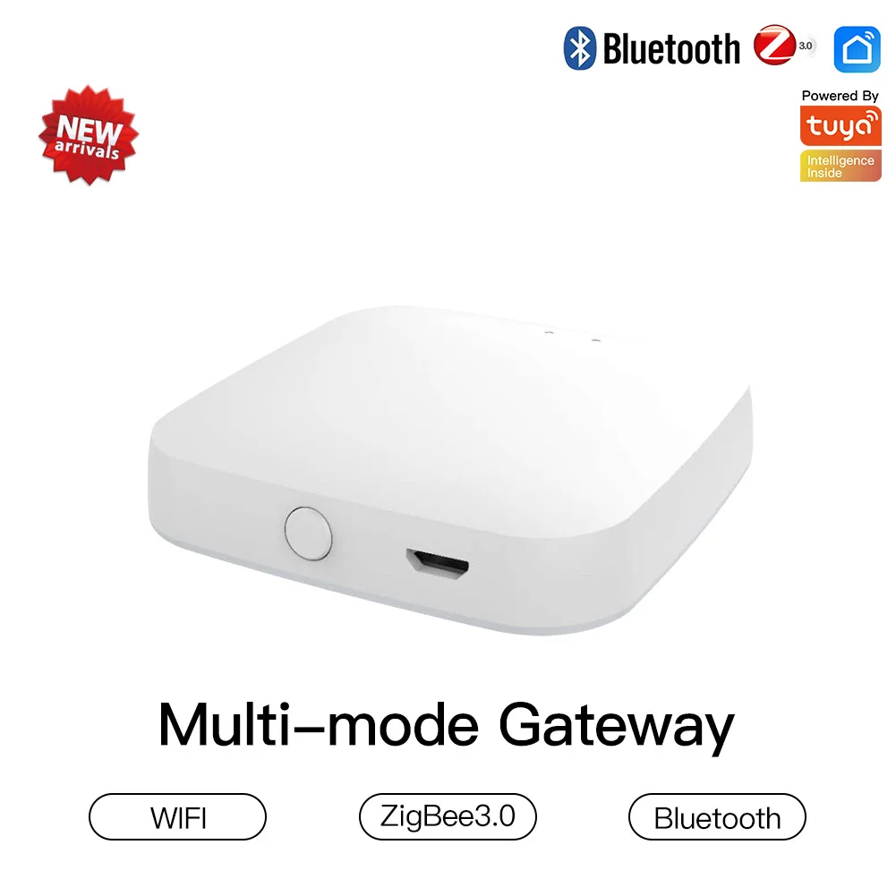 

Tuya Smart ZigBee3.0 Bluetooth WIFI 3-in-1 Multimode Application Control Wireless Gateway