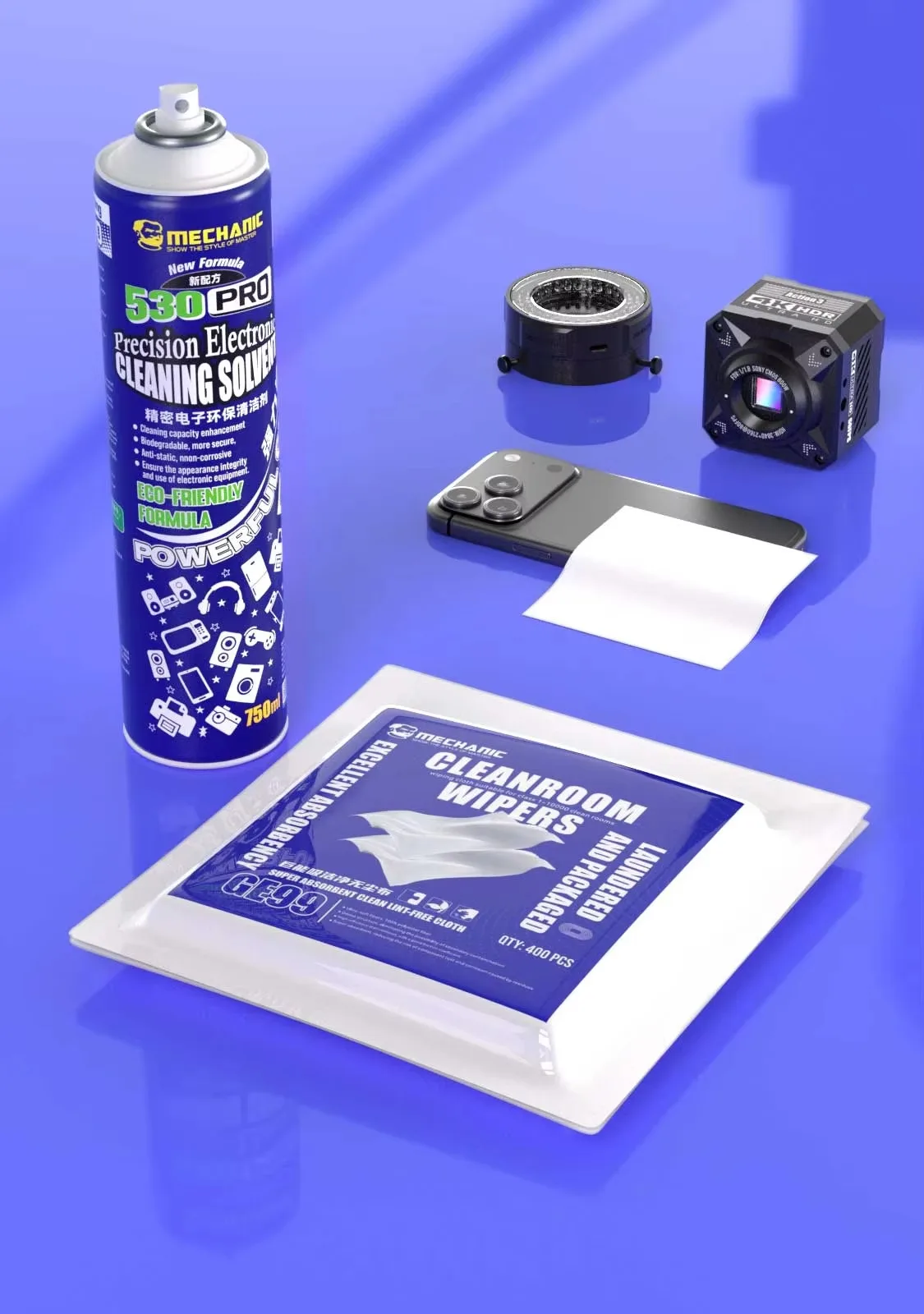 MECHANIC Ultra-Weiche Reinigungstücher GE99 400 Stück 9*9cm Faserförmig, fusselfrei, für Handy-Reparatur, Motherboard, Bildschirm, Linse, Glas, Werkzeugsets – Detail 6