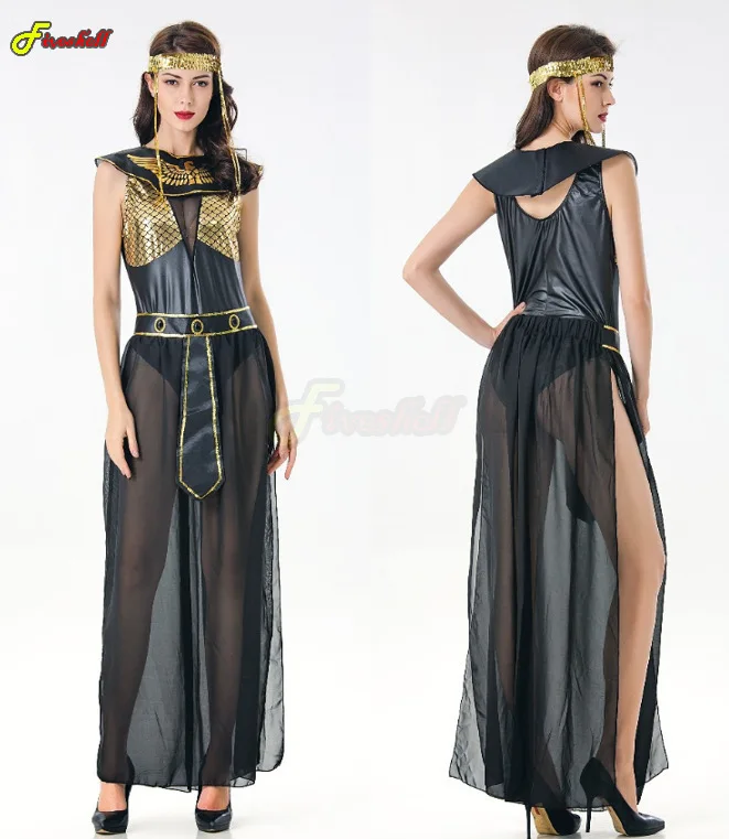 

Halloween Adult Women Sexy Egyptian Queen Cleopatra Costume Set Women Halloween Costumes Cosplay Masquerade Party Dress