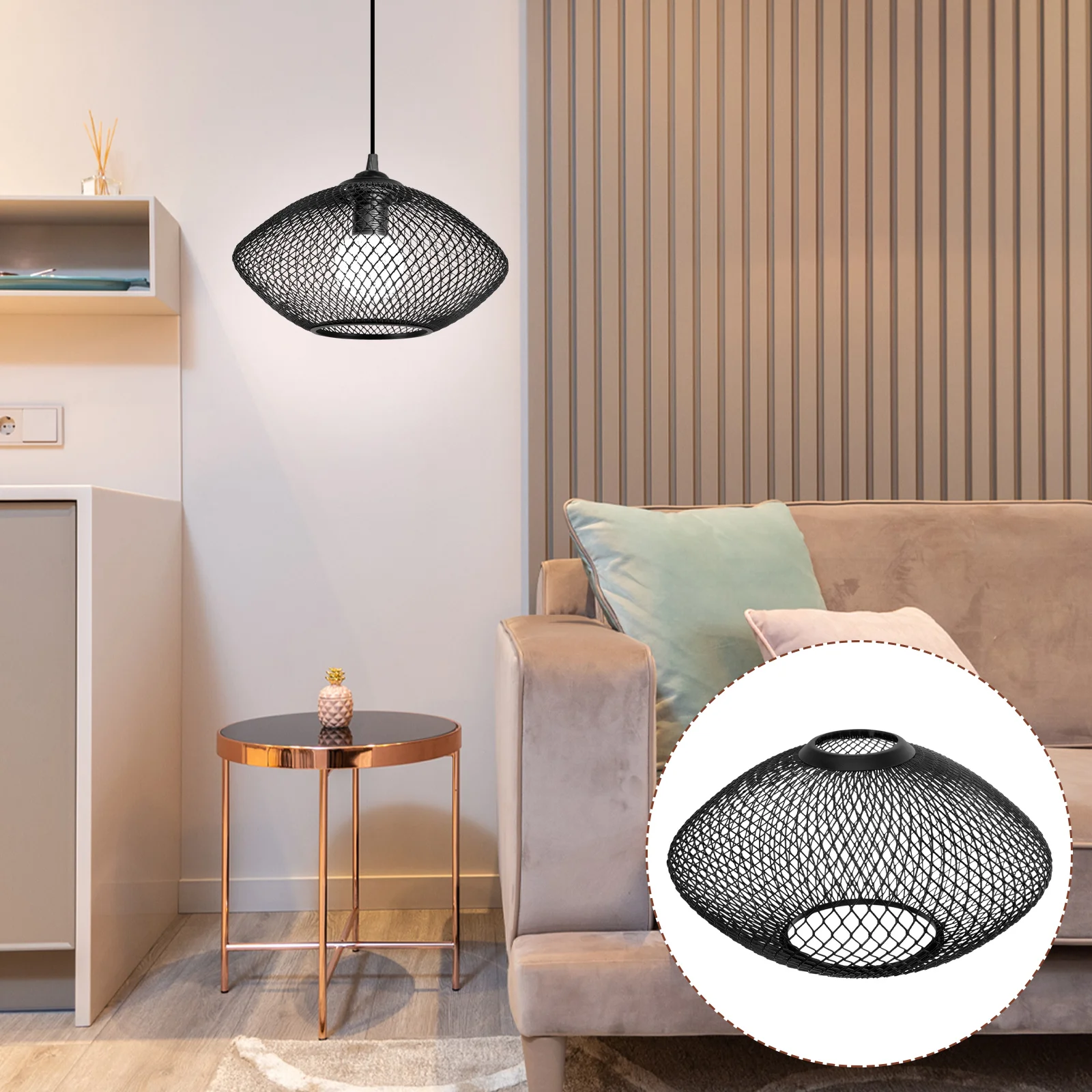 

Hollow Out Metal Lamp Shade Mesh Light Cover For Bar Restaurant Pendant Ceiling Lighting Iron Wire Lampshade Diamond Shape
