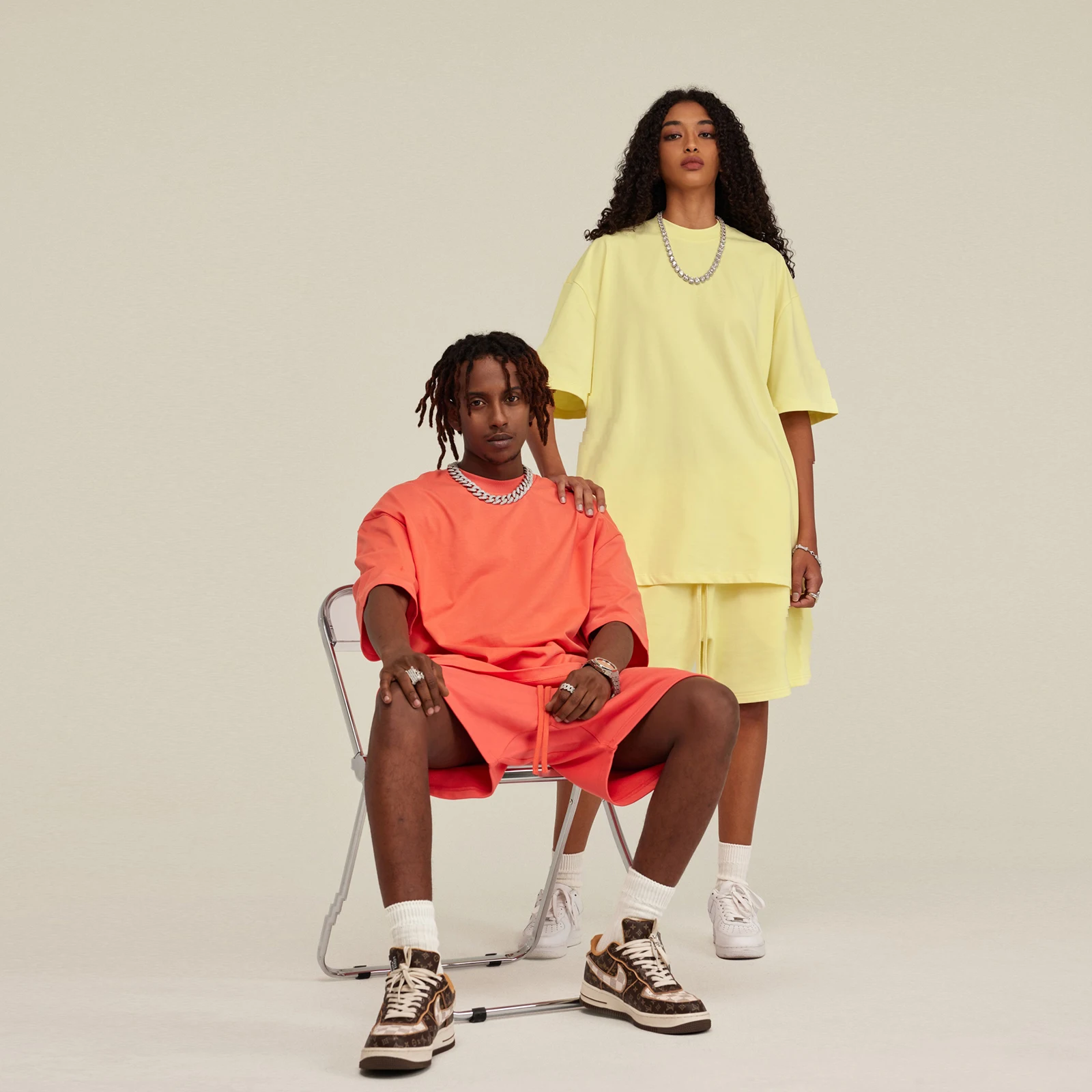Summer Terry Casual Men's Sweat Shorts Cotton American Fashion Baggy Sport Shorts Y2k Cotton Oversized Shorts Beach Women