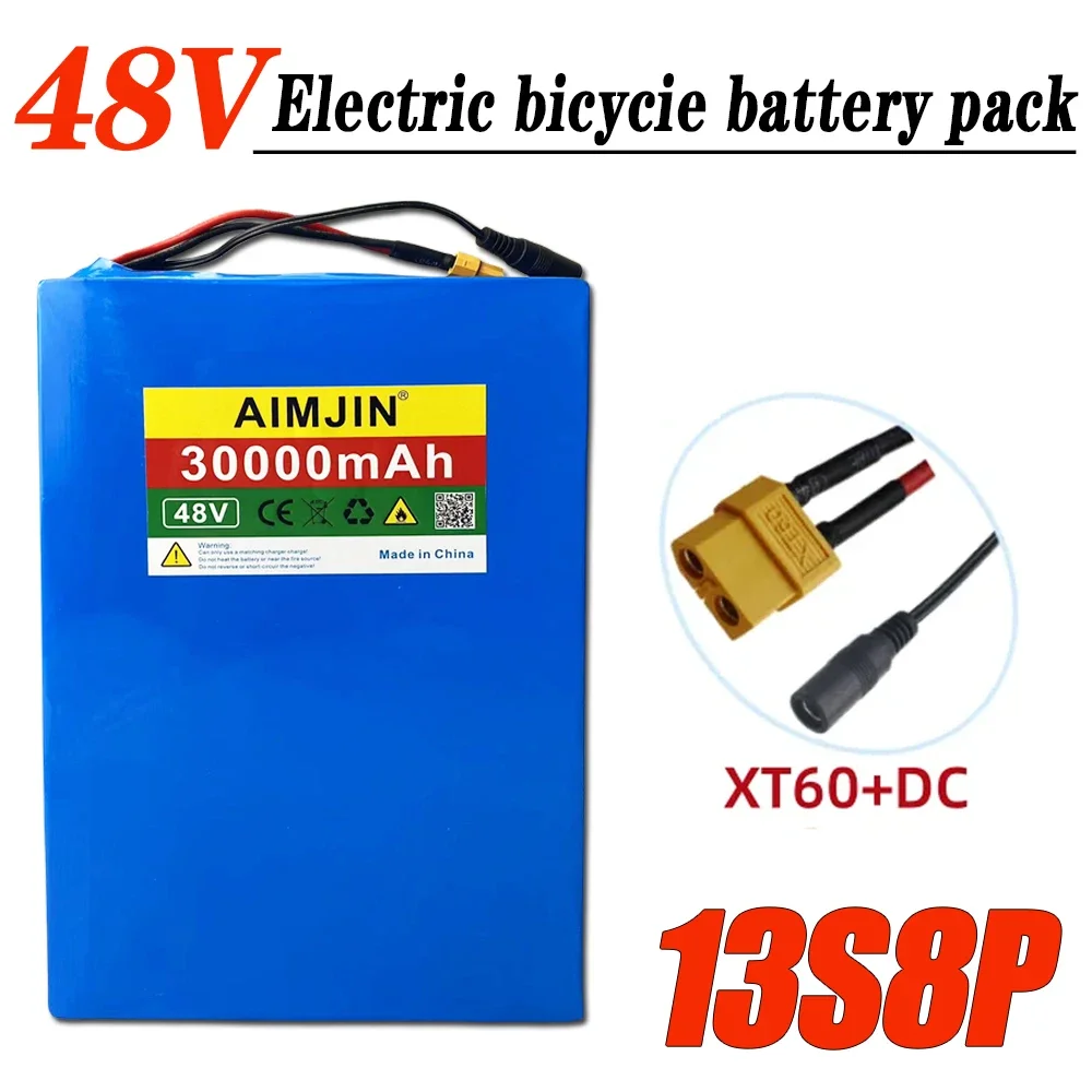13S8P 48V 30000mAh battery 18650 13S8P Lithium Battery Pack electric bicycle battery Built in BMS 🔥🔥