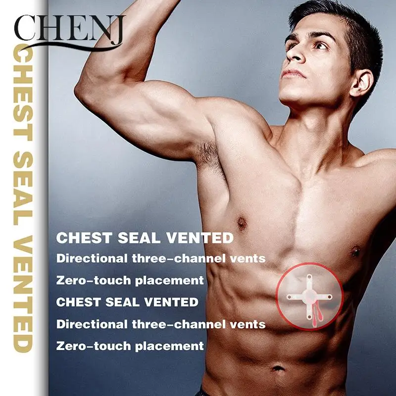 6Pcs Emergency Trauma Sticker Chest Seal Medical Chest Seal Vented First Aid Patch Wound Dressing Outdoor Safety Survival Tool