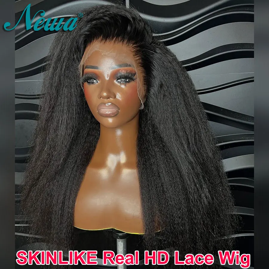 

Новый парик Newa Hair Kinky Straight HD Lace: ультра-плотный, с HD-кружевной основой, из натуральных волос, предварительно проработанный, без клея, готовый к носке