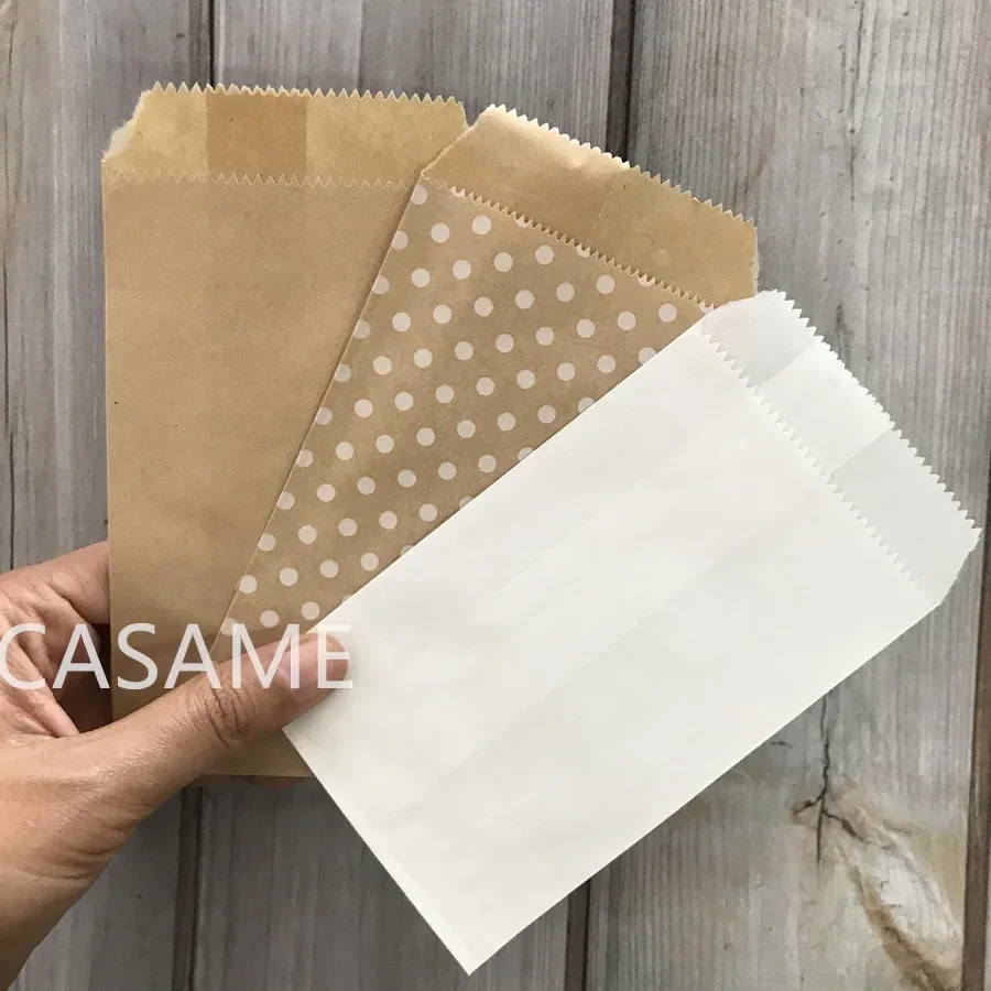 

Biodegradable Treat Candy Bags, Chevron Polka Dot Stripe Paper Bags, Party Favor Bakery Bags (25/50/100pc)