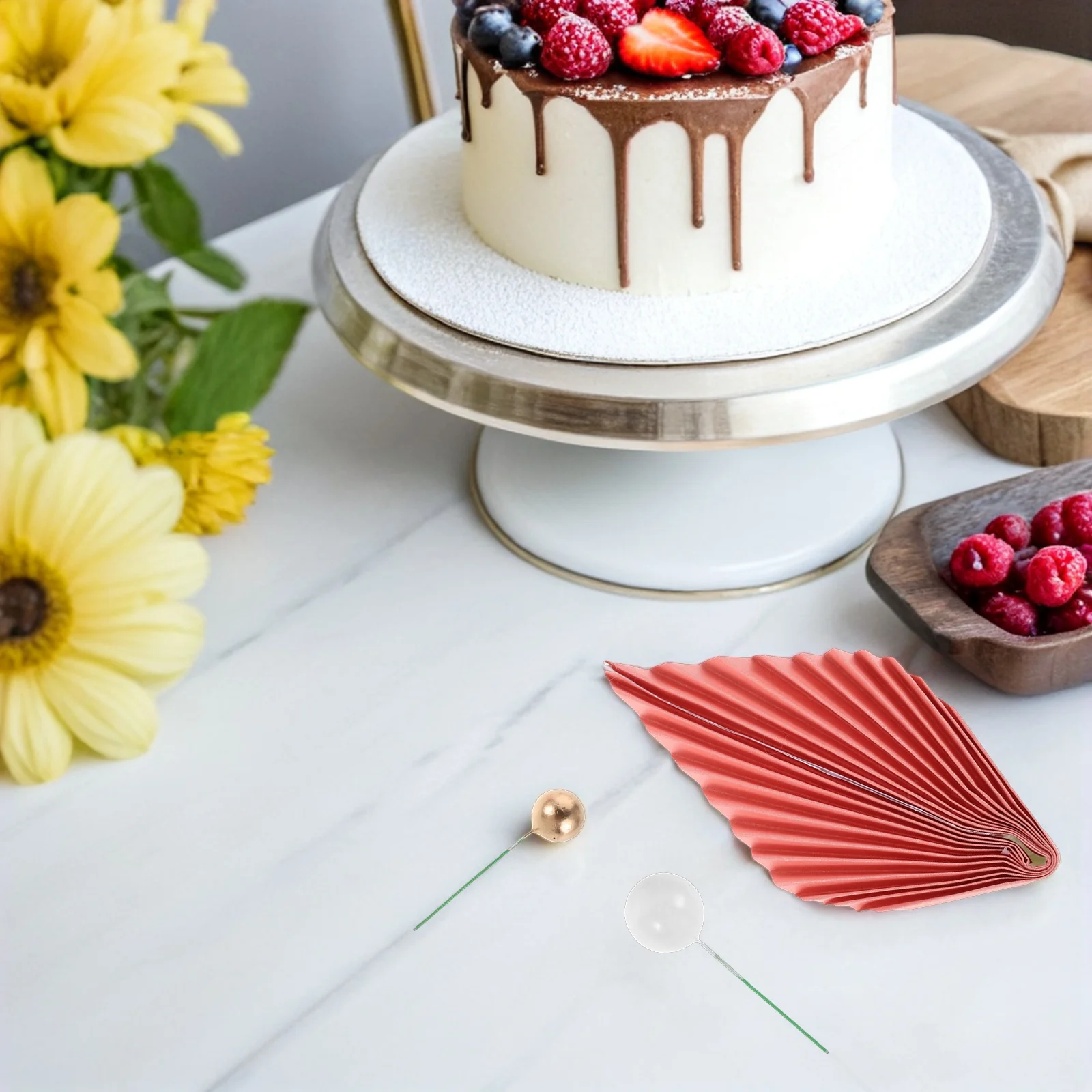 

42Pcs Reusable Cake Decoration Balls Easy to Use Baking Supplies for Parties and Events Cake Balls Decoration Cupcake Topper