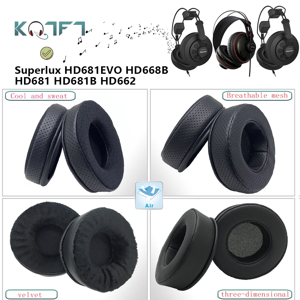 KQTFT Velvet Replacement EarPads for Superlux HD681EVO HD668B HD681 HD681B HD662 Headphones Parts Earmuff Cover Cushion Cups