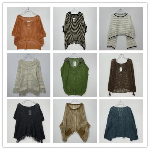 

Vintage Handmade Crochet Hollow out Sweater with Tassel oulder Cape Long Sve round Ne Cotton Blend Summer Sweater