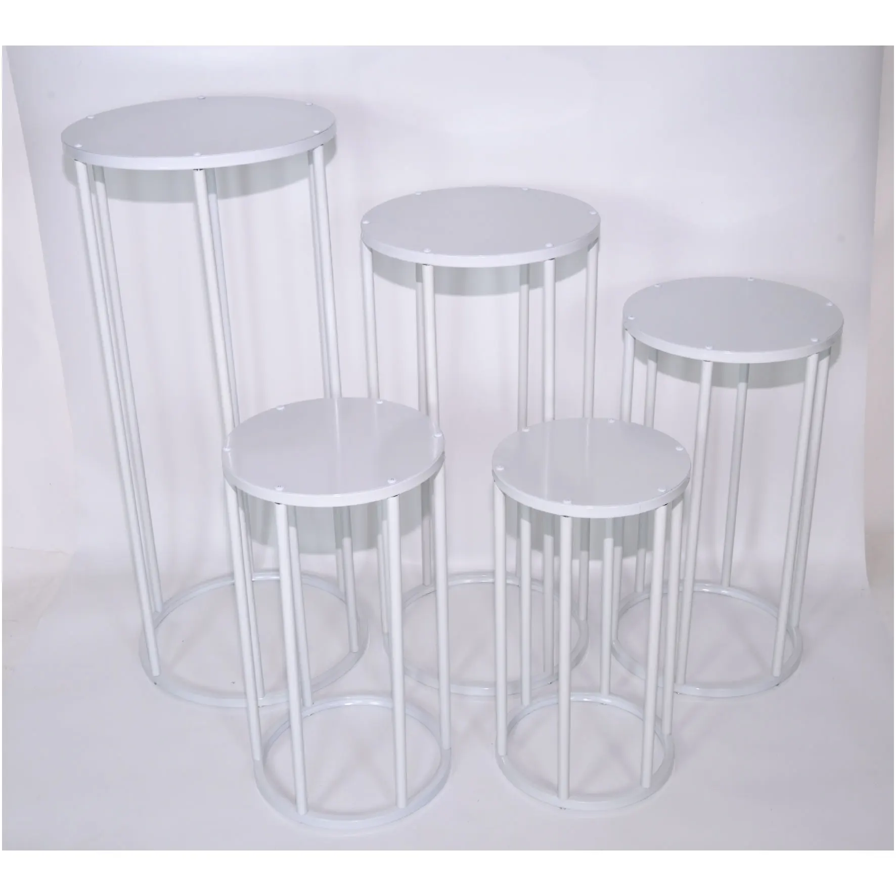 White Cylinder Pedestal Dessert Stands for Party Cake Decoration Wedding Banquet Flowerball Display Home Plant Support Frames