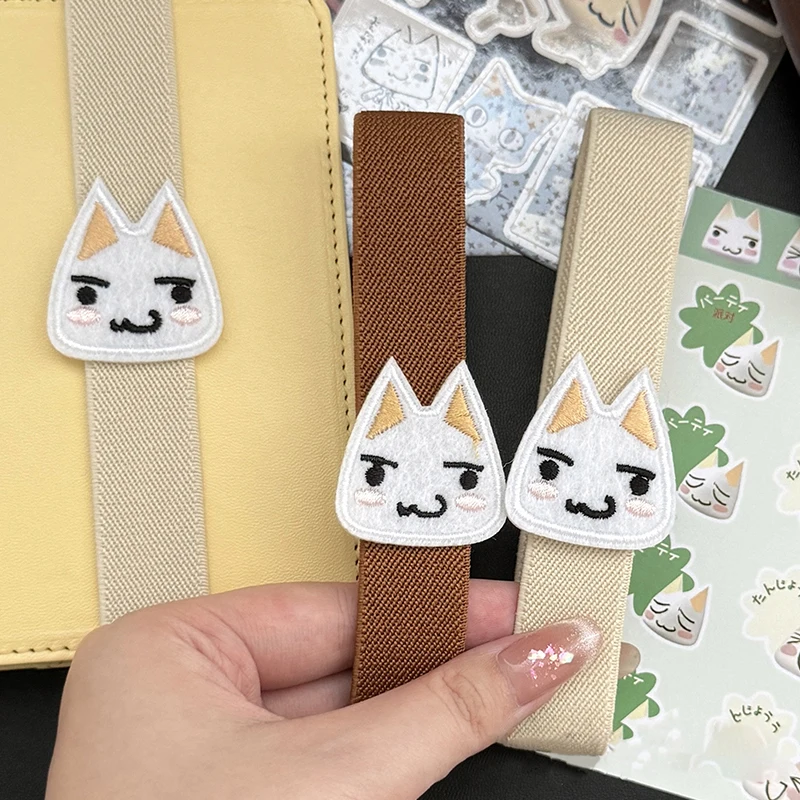 Cinghie decorative per notebook con gattino cartone animato Cinghie elastiche per notebook a fogli mobili Corda per legare Tracolla per raccoglitore Cinghia per notebook di alta qualità