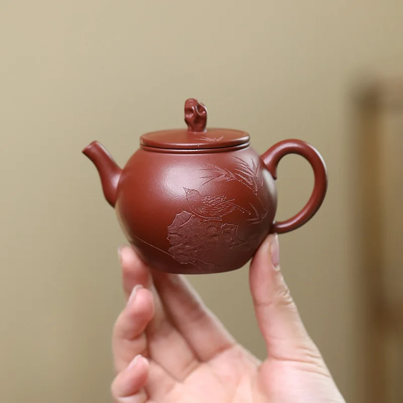 

Yixing Purple Clay Teapot Handmade Tea Pot Beauty Tea Infuser Kettle Chinese Raw Ore Zisha Tea Set Household Teaware 110ml