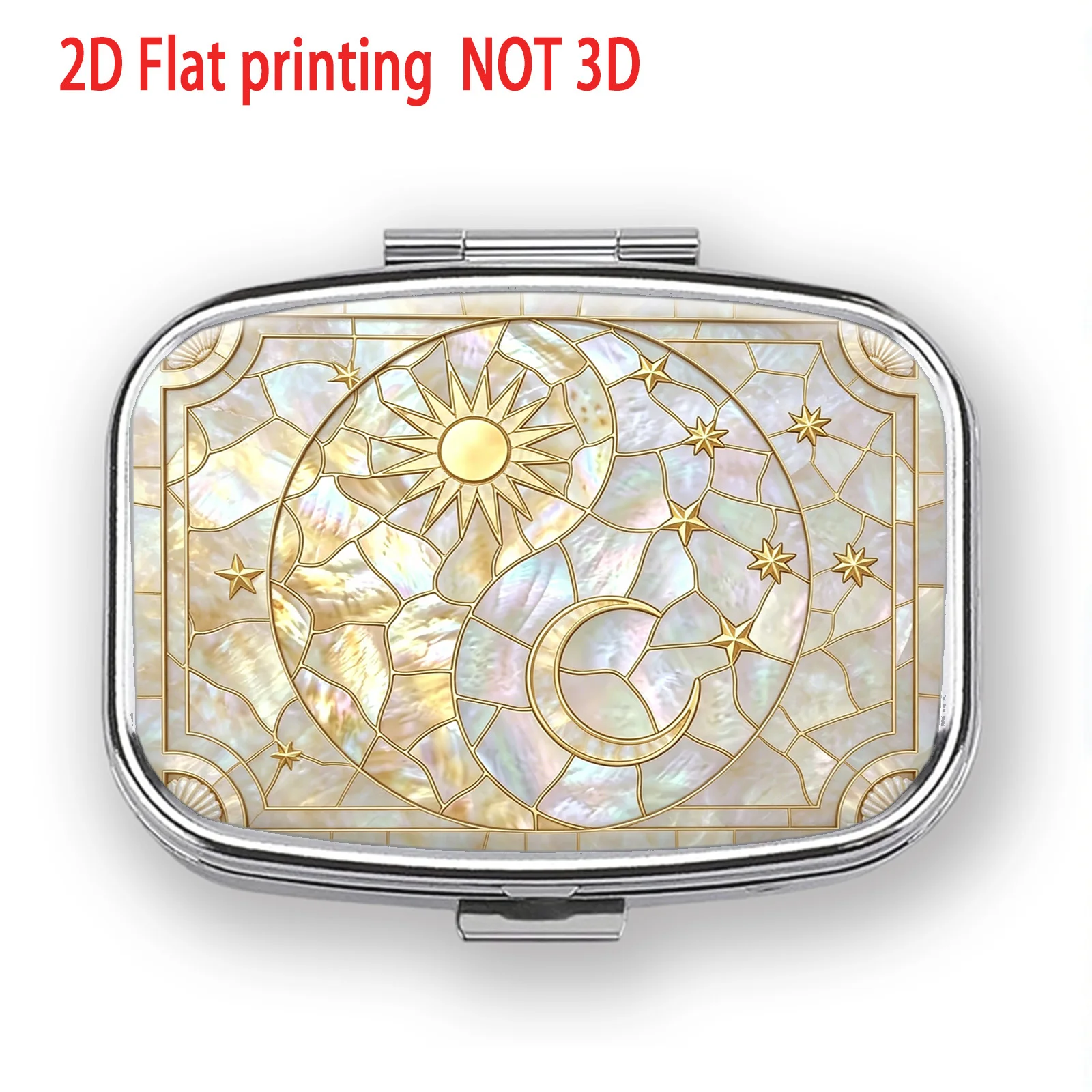 1Pc Sun, Moon, Stars, and Rainbow Window Decorative Painting Flat Print Pattern Pill Box Small Item Storage Box·Safe Box - Compact Creative Small Jewelry Box. Small Necklace Storage. Self-Love Club: Though Small in Size, Great in Performance, Perfect for Carrying and Gifting, Easy to Carry and Make a Great Gift