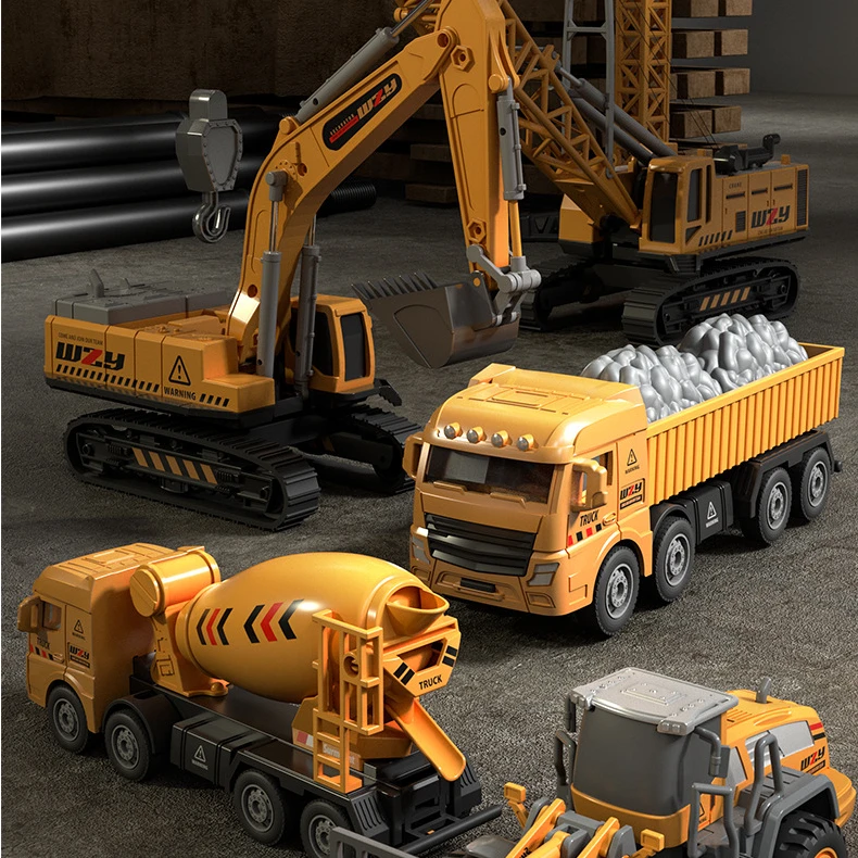 

Alloy Car Excavating Mixer Forklift Large Crane Tower Crane Engineering Model Inertia Car Children and Boys Toys