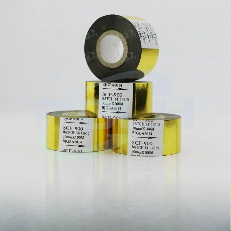 Free shipping (30mm*100m) High qualtiy gold color ribbon for date printing on Date coder for EXP,MFG,hot stamping ribbon