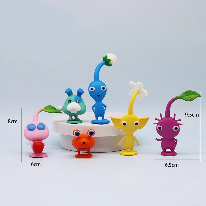 6/12ชิ้น/เซ็ตเกมอะนิเมะ pikmin รูปกัปตัน Olimar pikmin ตุ๊กตาขยับแขนขาได้พีวีซีโมเดลตุ๊กตาของเล่นสำหรับวันเกิดสำหรับเด็กของขวัญ