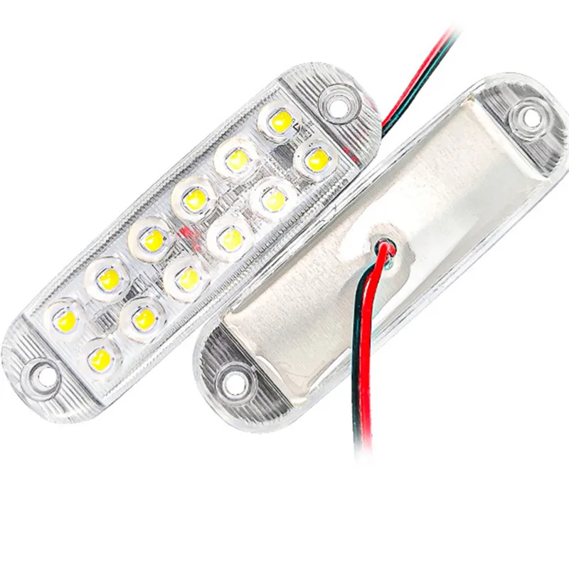 

12V-80V Grille Warning Lamps 12 LED Strobe Side Warning Lights Flashing Lightbar Car Truck Signal Lamp Traffic Lights