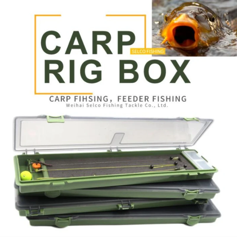 Carp Fishing Tackle Box Stiff Hair Rig Board with Pins Carp Fishing Rig Box Wallet Rig Storage Box