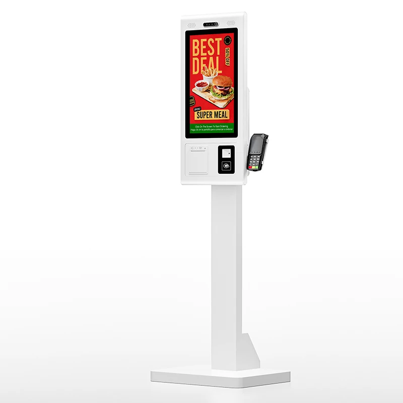 Sleek 27 Inch Windows Retail Mall Self-Coupon Redemption Kiosk Barcode Scan QR Voucher Input User-Friendly Touch Screen SDK