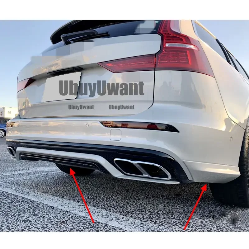 3 Pcs ABS REAR BUMPER TRUNK LIP SPOILER DIFFUSER For VOLVO S60 V60 (ONLY FOR SPORT STYLE) 2021 2022 2023 2024 view 4
