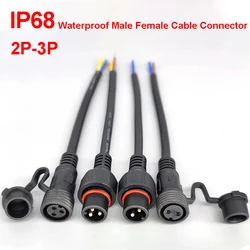 Ip68 2/3pin 0.3/0.5/0.75/1.0 Vierkante Waterdichte Mannelijke Vrouwelijke Kabel Connector Plug Butt Verlenging Lijn Buiten Led Draad Connector
