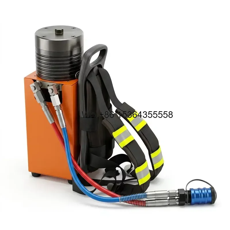 Wmwmnu Backpack Hydraulic Pump 72MPa High Pressure Power Pack with Wireless Remote Control for Rescue Tools