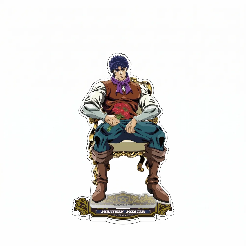 JoJo's Bizarre Adventure Throne Ver Double Sided Acrylic Stand Keychain 2026 New Jotaro Giorno Joseph Desk Decor Collect Gifts