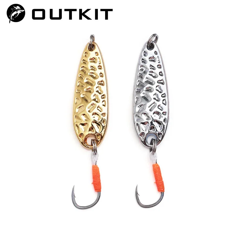 OUTKIT Mini Fishing Lure 2.5g3.5g Spoon Metal Lures Spinnerbait Minnow Small Fish Single Hook jig Stream Trout Baits Pesca Hot