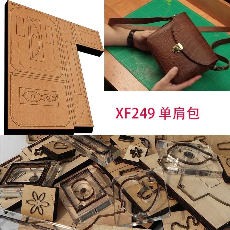 

New Japan Steel Blade Wooden Die Single-shoulder Bag Leather Craft Punch Hand Tool Cut Knife Mould XF249 Leather Tools