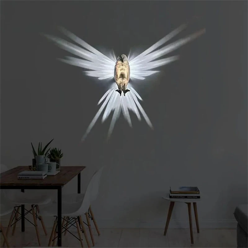 Imagem -03 - Print Animal Iluminação Lâmpada de Parede Coruja Eagle Shape Projetor Atmosfera Criativa Moderna Sconce Light Corpo Dia das Bruxas Natal 3d