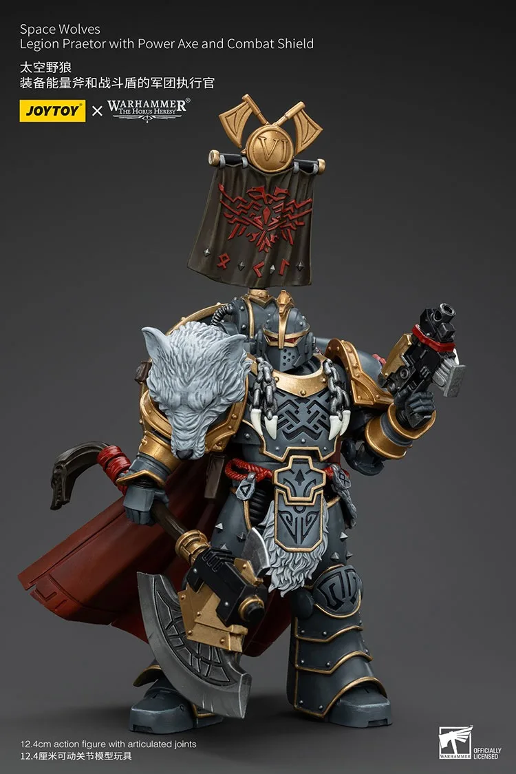 

JOYTOY Warhammer "The Horus Heresy" Space Wolves Legion Praetor With Power Axe And Combat Shield Action Figures Doll Collection
