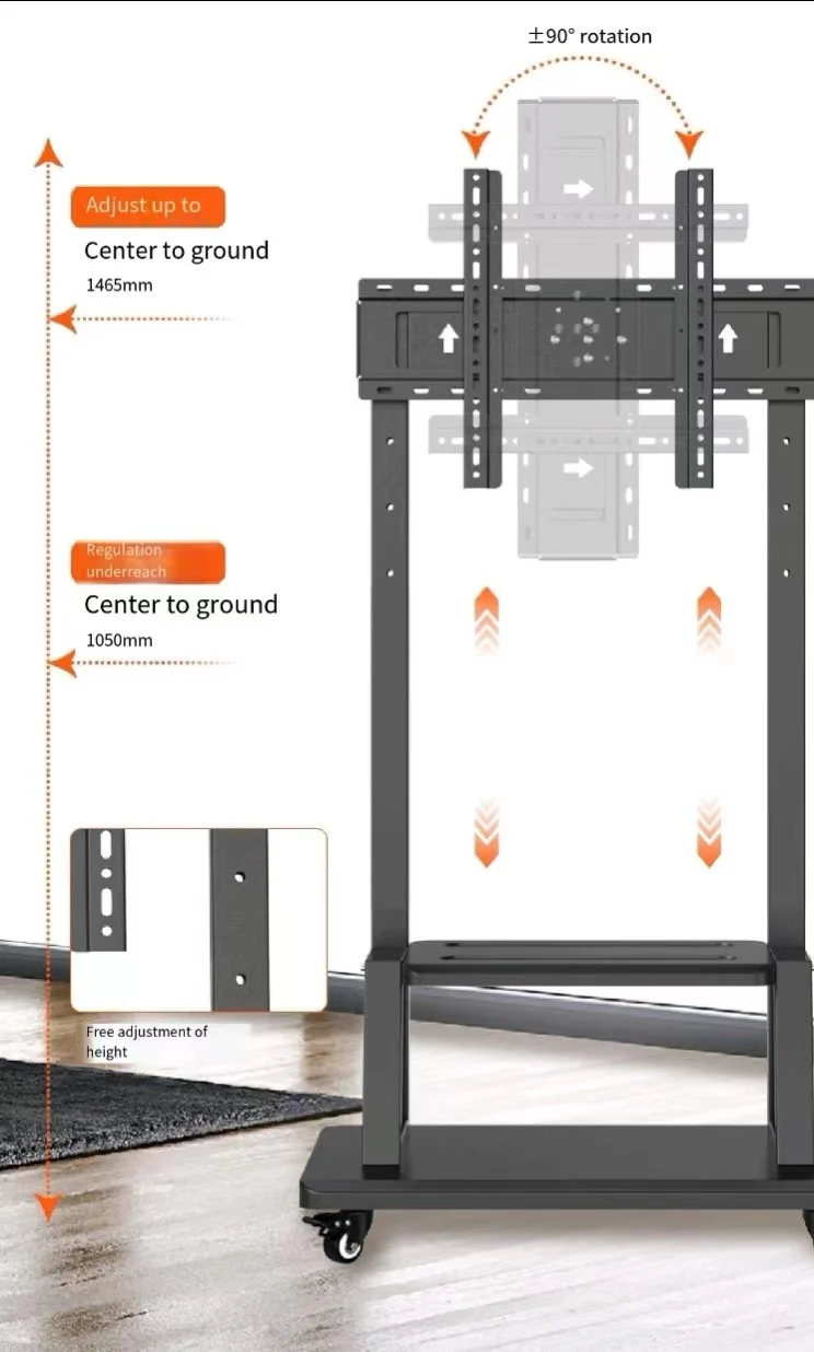 Höhen verstellbarer motorisierter seitlicher TV-Schrank aus gehärtetem Glas Entertain ment Center TV Media Co hohe Lade kapazität