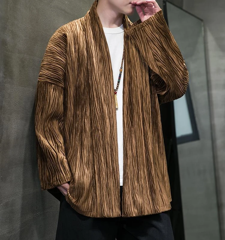 

Новая китайская мужская весенне-осенняя свободная верхняя одежда Hanfu большого размера в стиле ретро, модный традиционный национальный тренд, костюм Тан...