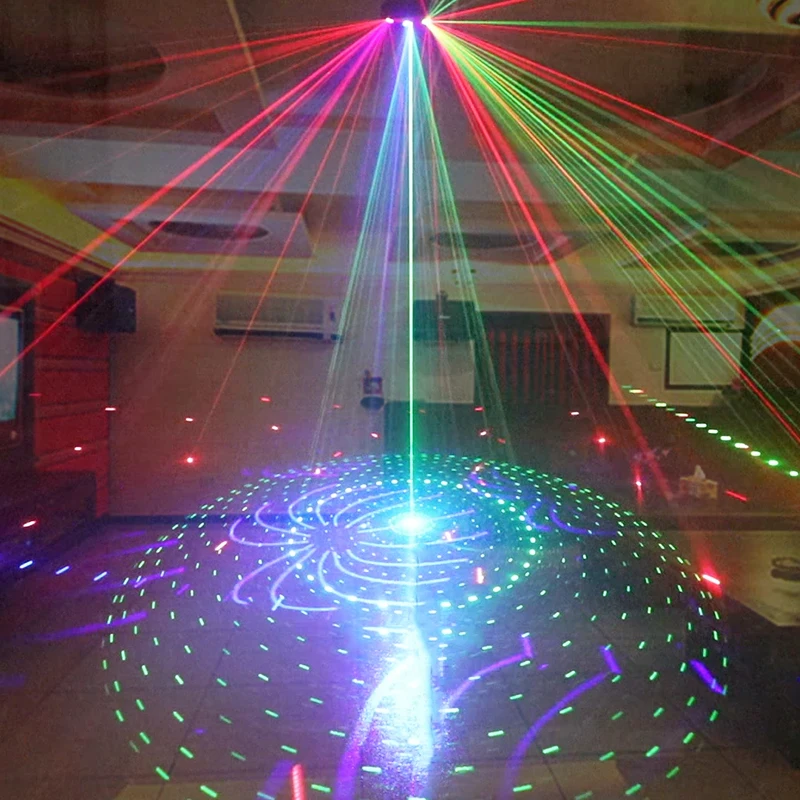 HCWE 9 Eyes Projector RGB Christmas Laser Party Light Remote Control Nightclub Lights Decoration DJ Halloween Karaoke Disco Ball