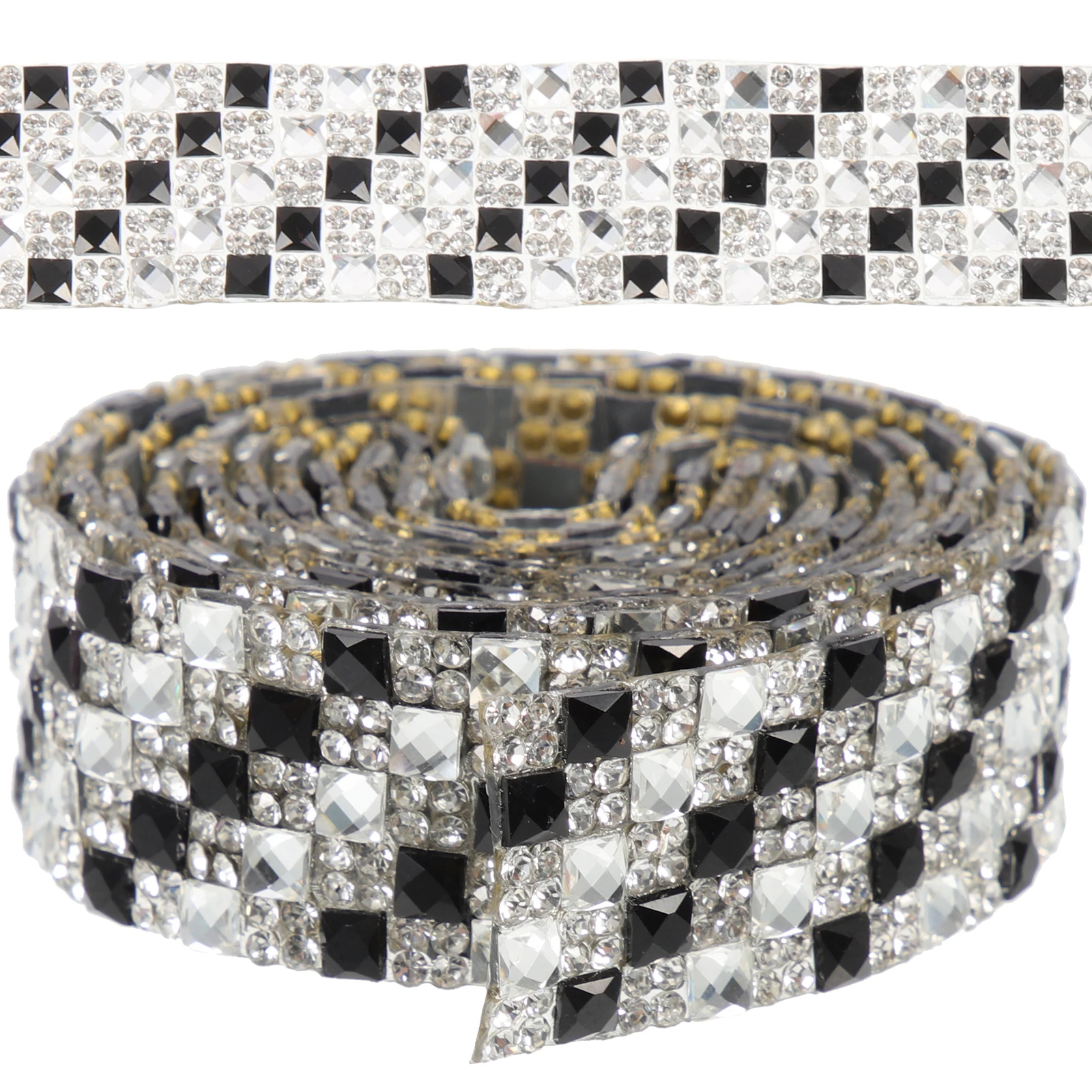 

Clothes Rhinestone Band Bling Trim for Clothing Adhesive Rhinestones Crafts Office