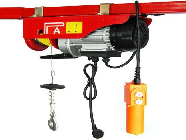 PA electric winch with remote control100KG-200KG hoist with 20meter wire rope for constrcution lifting