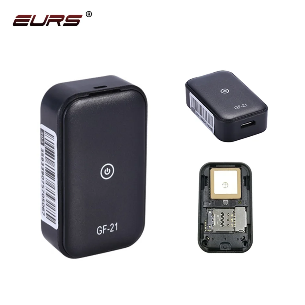 EURS Mini GPS Tracker GF21 Car Tracker Vehicle GPS Locator Anti-Lost Recording Listening Smart Tracking Device Auto Parts