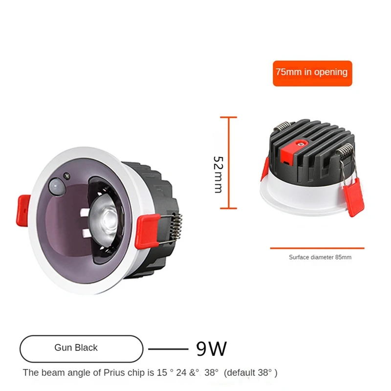 Anti-Glare Led Induction Spotlight Narrow Embedded Ultra-Thin 9W Led Downlight For Dining Office Bedroom Lighting