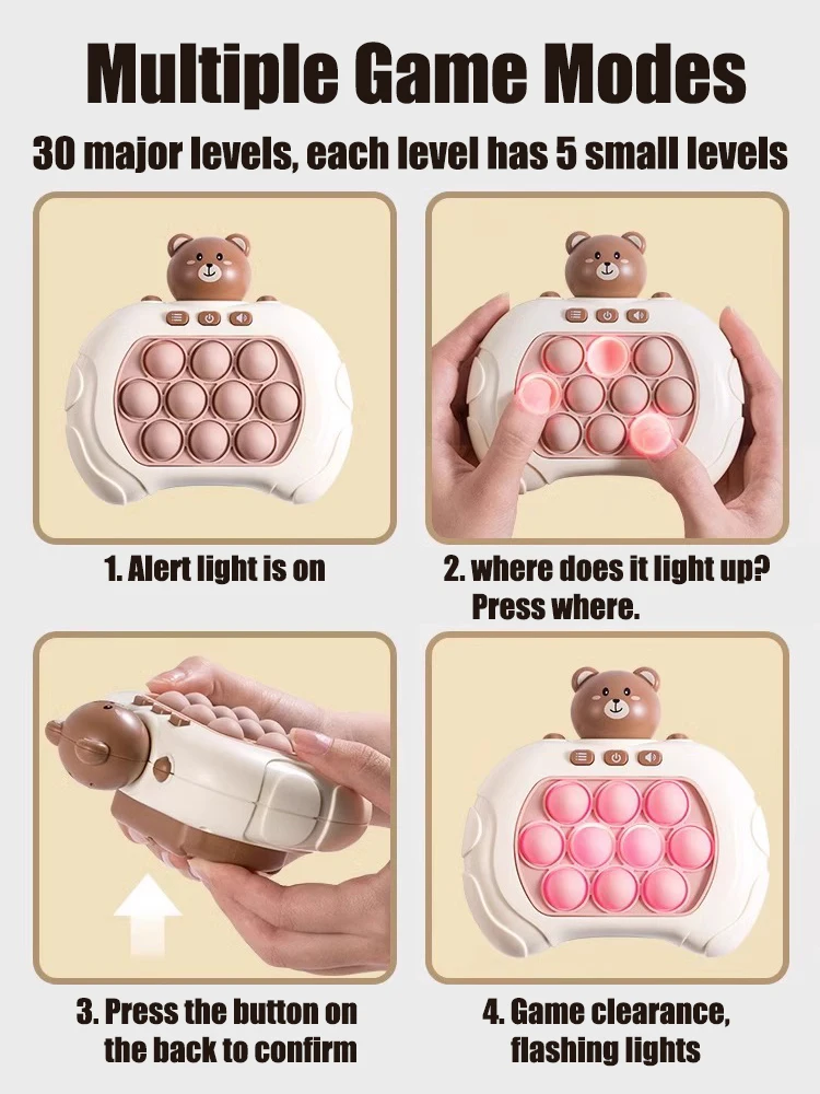 Pop Quick Push Bubbles Game Machine Kids Cartoon Fun Whac-A-Mole Squeezing Toys Anti Stress Sensory Bubble Toy Children's Gift image 5